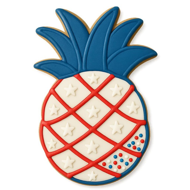 Mighty Gadget Detailed Pineapple Cookie Cutter & Stamp - 4x2.4" (Random Color) gallery