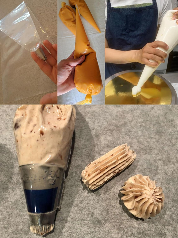Churro Bags and Tips Set,3 French Star Piping Tips for Eclairs & 20 Disposable P gallery