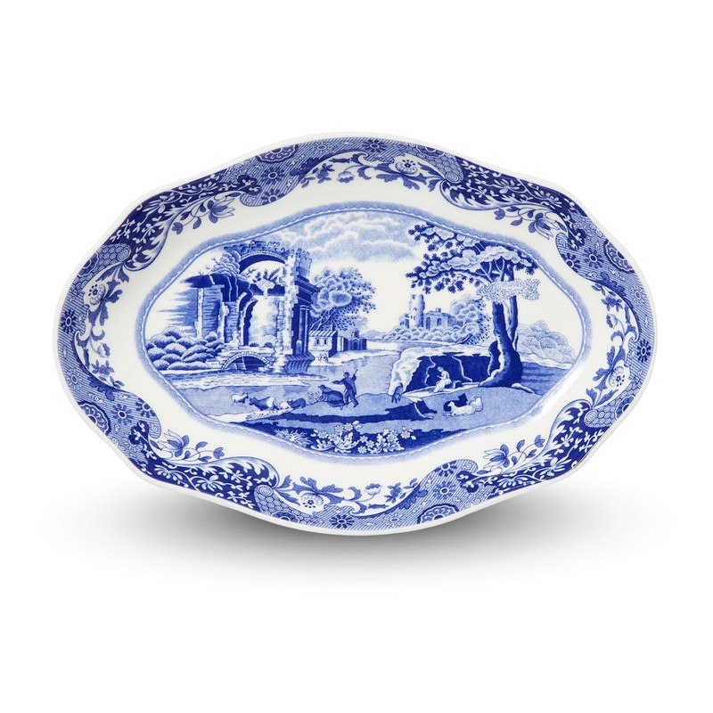 Spode Blue Italian Pickle Dish – 8.5″ 1.3″ H x L x 5.5″ W,