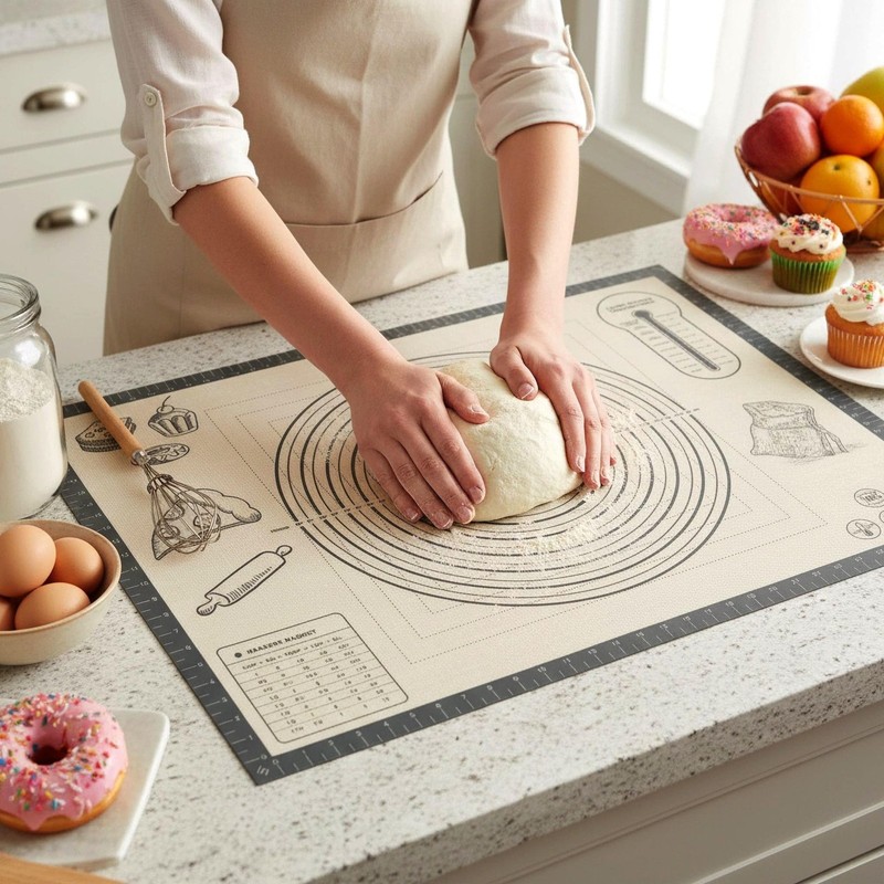 Silicone Baking Pastry Dough Mat - 28x20Inch Extra Large 28"L x 20"W, Gray