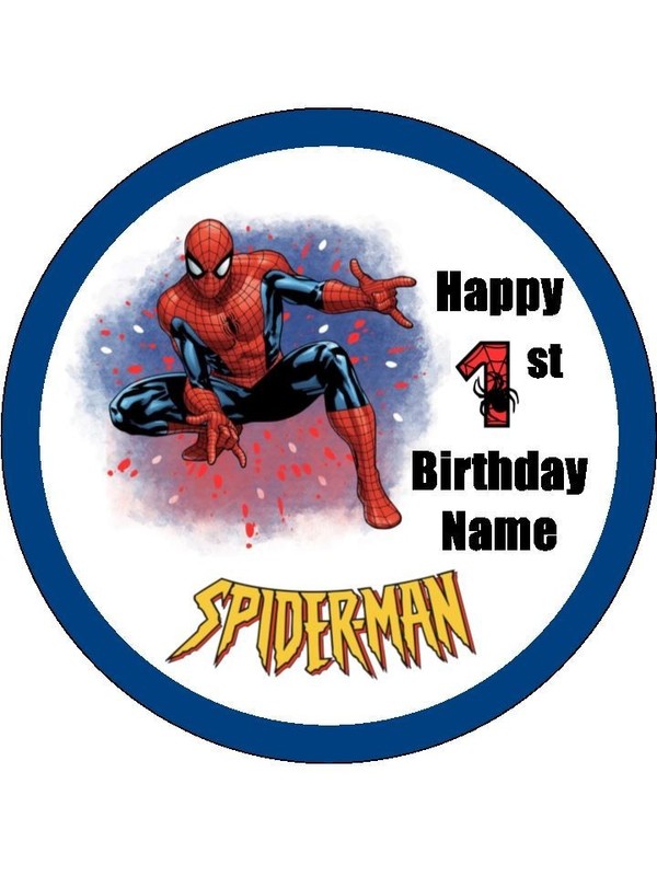 Spiderman Age 1-10 Edible Cake Toppers Wafer Superhero Birthday Party Decoration
