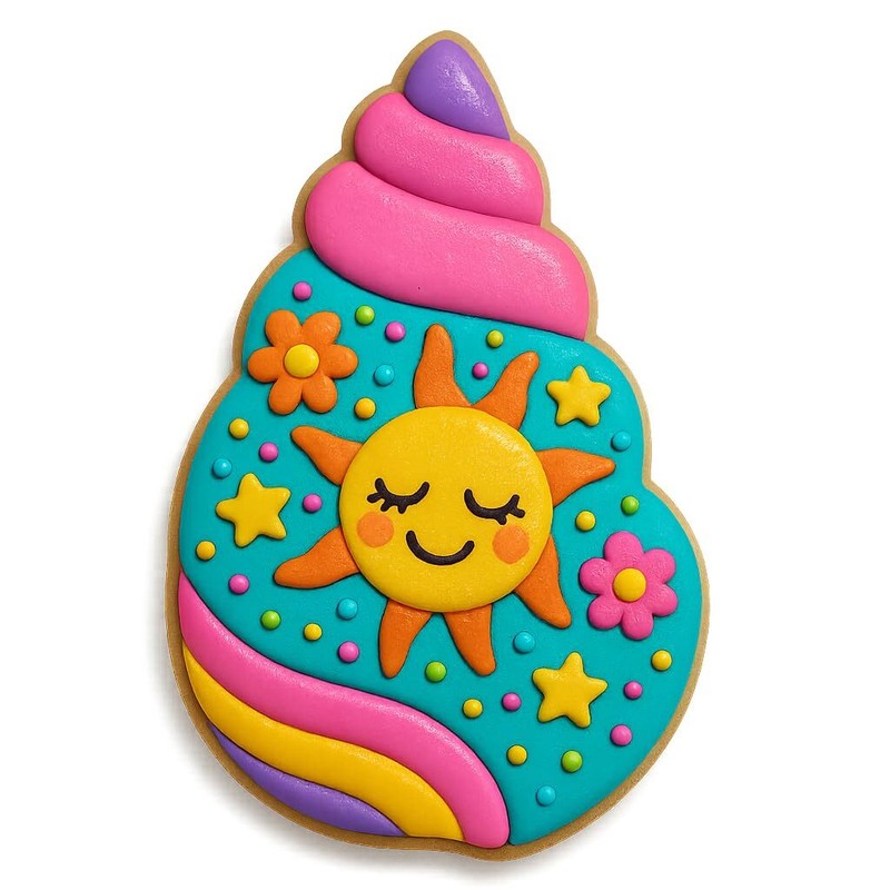 Swirled Seashell Cookie Cutter & Stamp Set - 4x2 Inches gallery