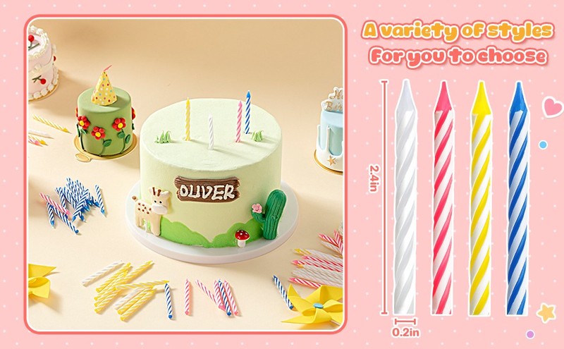288 Pcs Birthday Candles Bulk Spiral Cake Candles for Celebrating Birthday Cake gallery