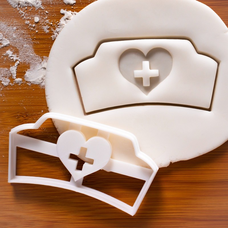 Nurse Hat & Syringe Cookie Cutters Set - hospital Florence Nightingale get well gallery