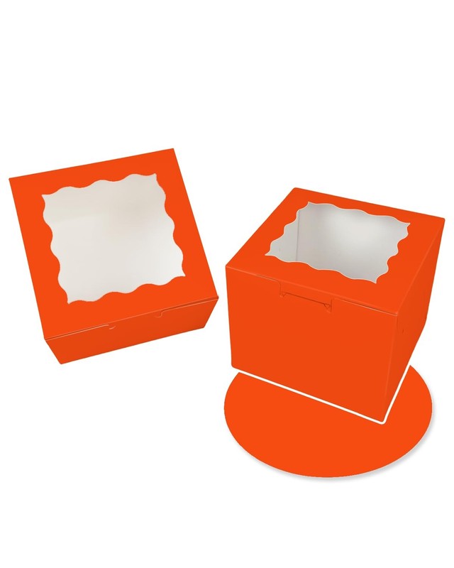 36pcs 6x6x5 Inches Cake Boxes with Window 18-Packs Orange 6 Inch Bakery Boxes... gallery
