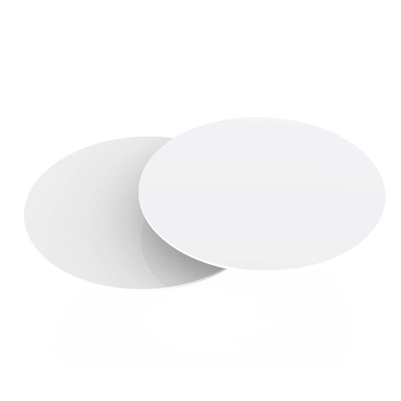 Reusable Cake Board Base 8 Inch White Glossy Acrylic Round Disk Set of 2