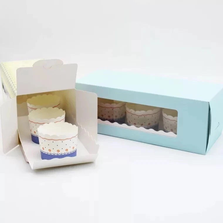Long cake box for Swiss roll Cupcake Muffin with window insert pack of 30/ 10" gallery