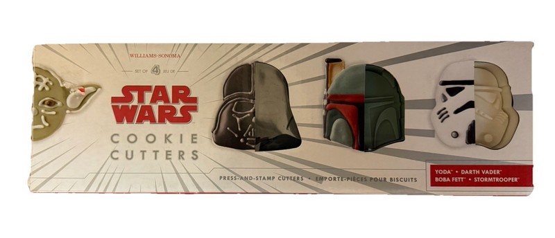 Williams-Sonoma STAR WARS Cookie Cutters Set of 4-Yoda, Boba, Darth, Trooper