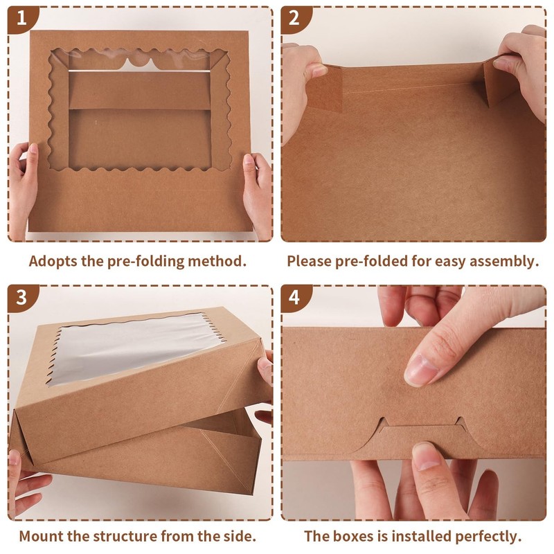36 pcs Cookie Boxes9x6x2.5 Inch Large Bakery Boxes with Window for Pies Choco... gallery