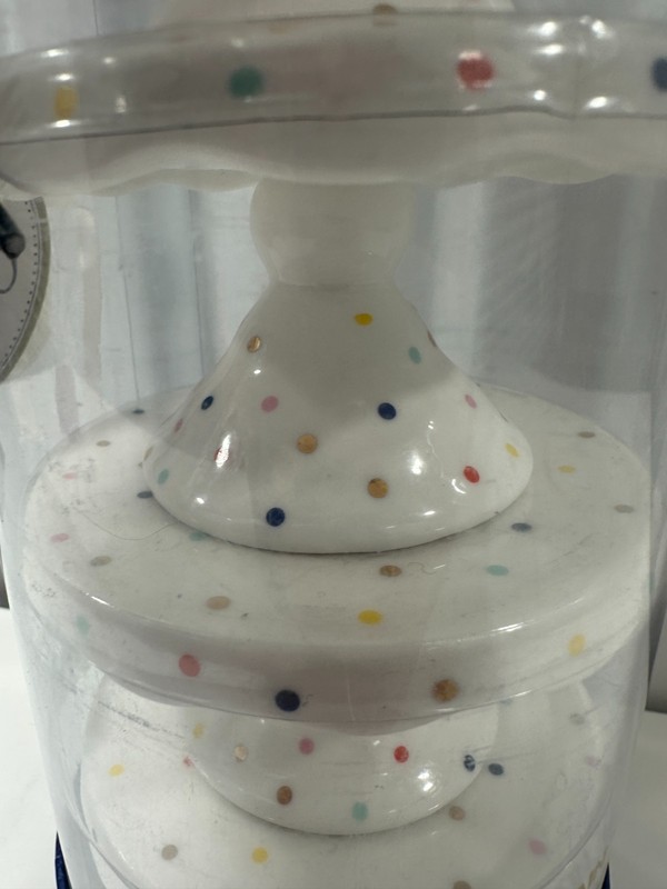 Grace's Teaware Porcelain Cupcake Stands Set of 4 Polka Dot Mini Pedestals Party gallery