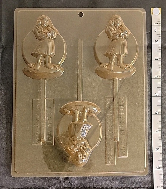 Vtg 1995 Hawaiian Luau Hula Dancer Birthday Celebration Chocolate Lollipop Mold