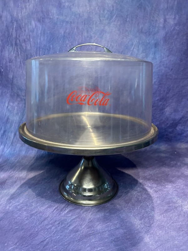 Vintage Coca-Cola Cake Stand and Cover Set