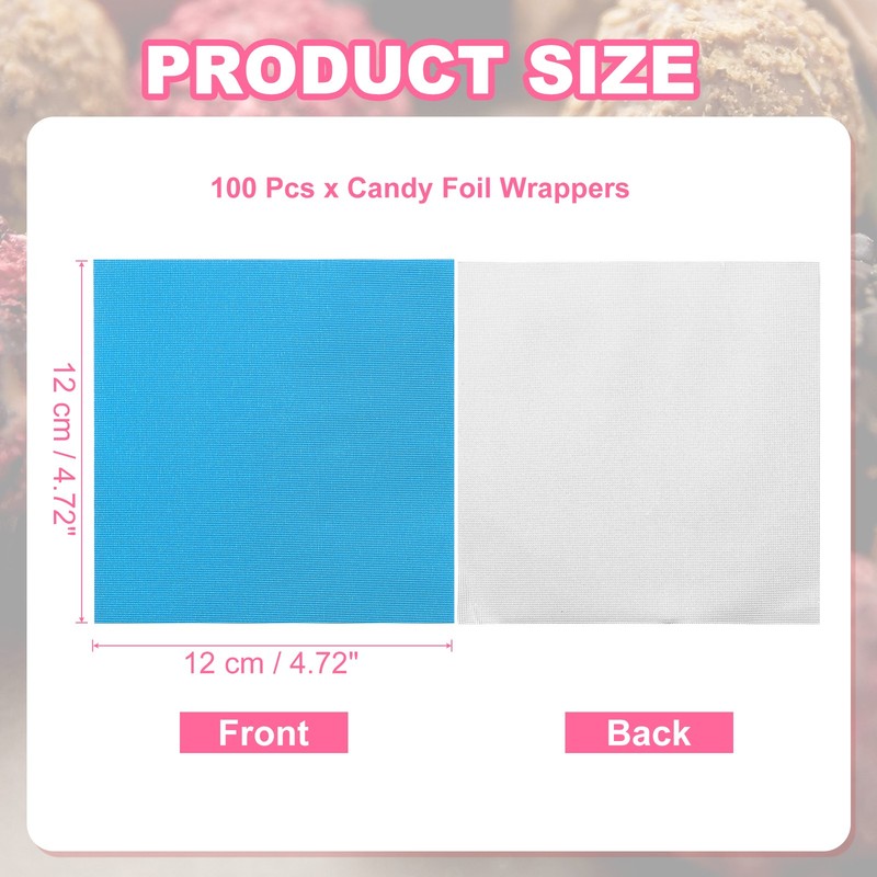 100 packs of leaf candy, 4.7x4.7 cm for chocolate, blue gallery