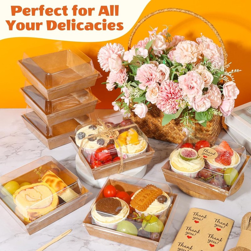 100Pcs Small Charcuterie Boxes with Clear Lids - Mini Charcuterie Boxes To Go... gallery