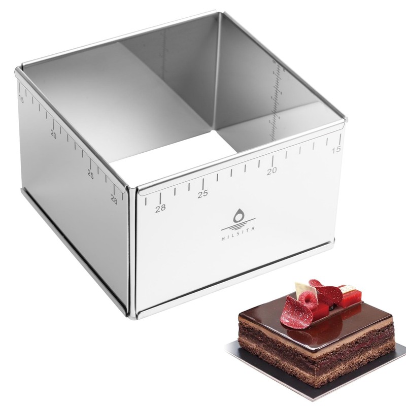 Adjustable Rectangle Mousse Cake Ring Mold – Extendable Stainless Steel Squar…