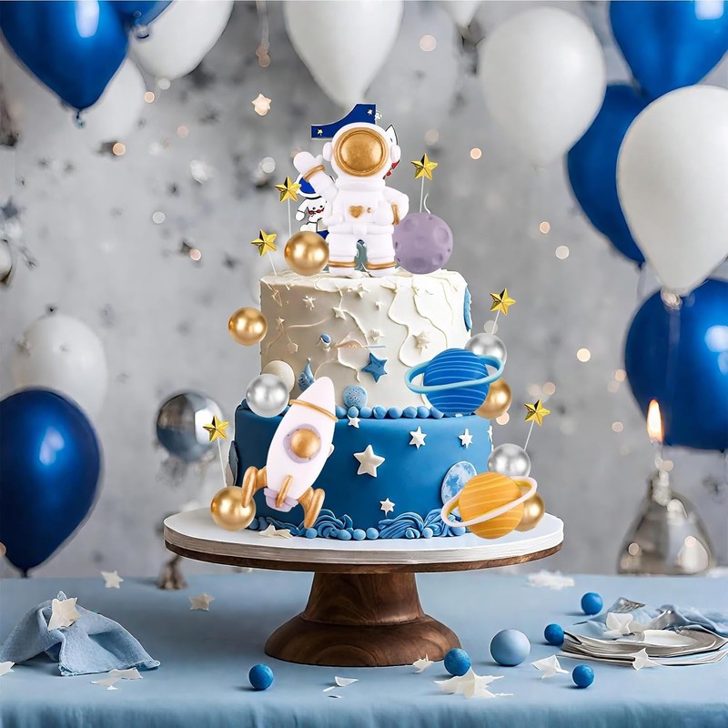 Space Theme Cake Topper 20Pcs Outer Space Cake Decoration Astronaut Figurine gallery