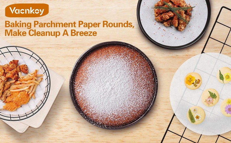 8 Inch Parchment Paper Rounds 100 Sheets, Non Sti Pre-cut Baking gallery