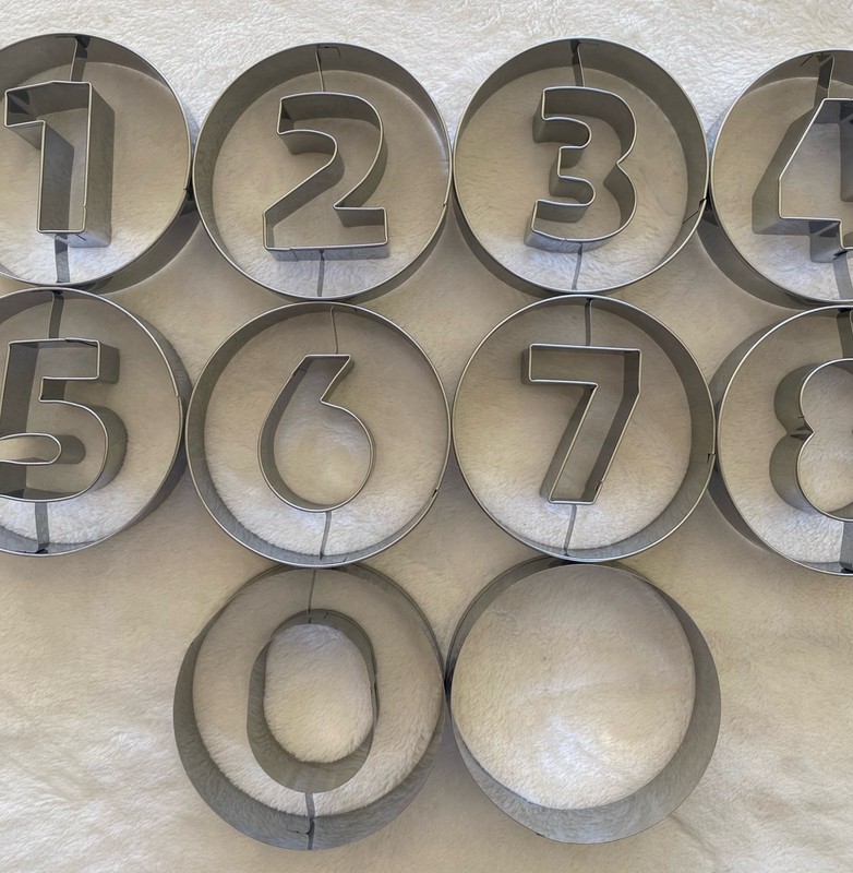 Fusoto Number Numeral Cookie Cutters 0-9 Stainless Steel NEW gallery