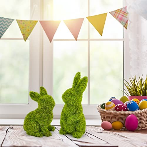 Easter Bunny Decorations,Resin Moss Bunny Figurine,Garden Artificial Small-2pcs gallery
