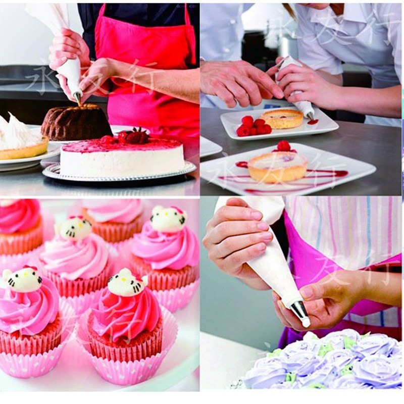 Joyeee 3 Pcs Pastry Bags Reusable, 3 Sizes professional Thick Cotton Icing Pa... gallery