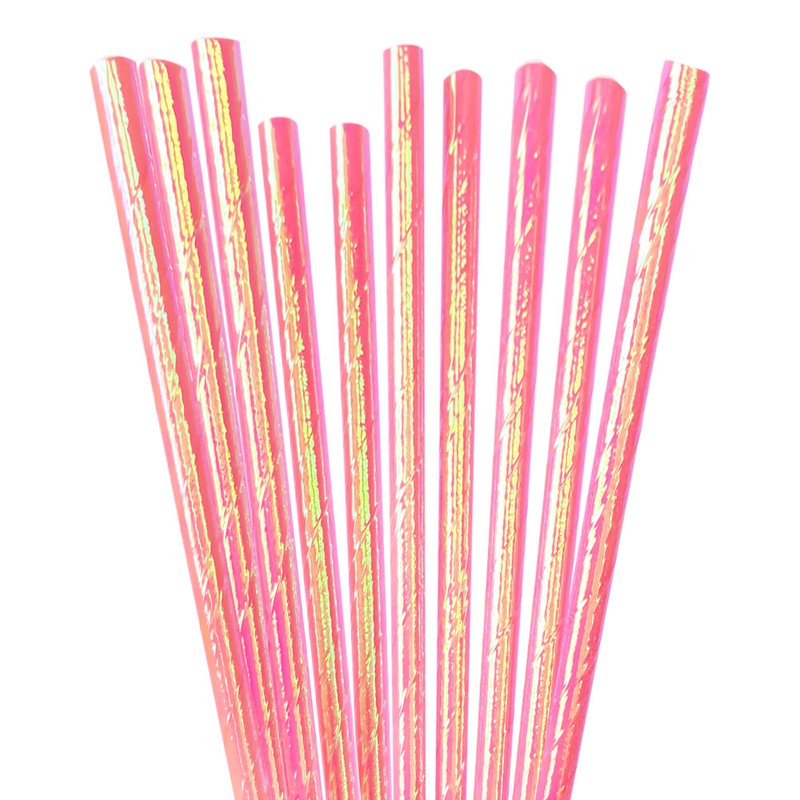 Cake Pop Party Straws – Pink Iridescent | Bakell®