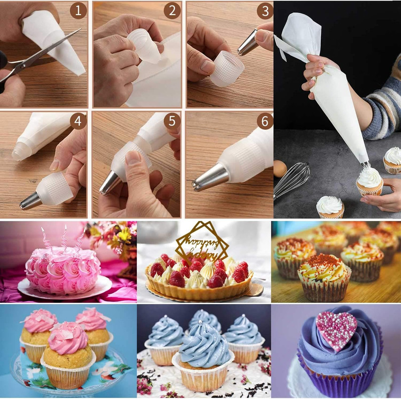 3 Pack Reusable Pastry Piping Bags, 14, 16, 18 Inch Canvas Cake Decorating Bags gallery