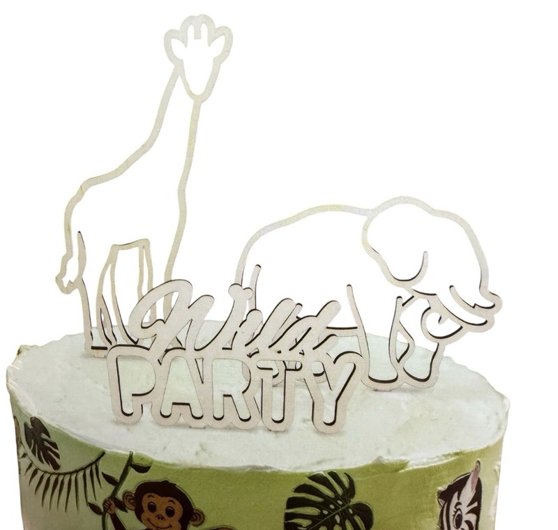 Safari Animals Cake Topper Set, 3-Piece Beige And 2 Boxes Of 3 Each Bday Candles gallery