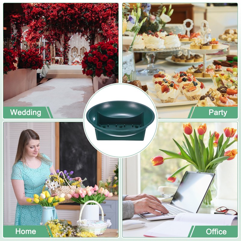 3-Pack Floral Arrangement Bowls, 6.3 Inch Floral Foam Bowl [Green] gallery