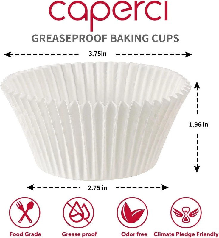 300 Pack Jumbo Cupcake Muffin Liners Greaseproof Large White Baking Cups gallery