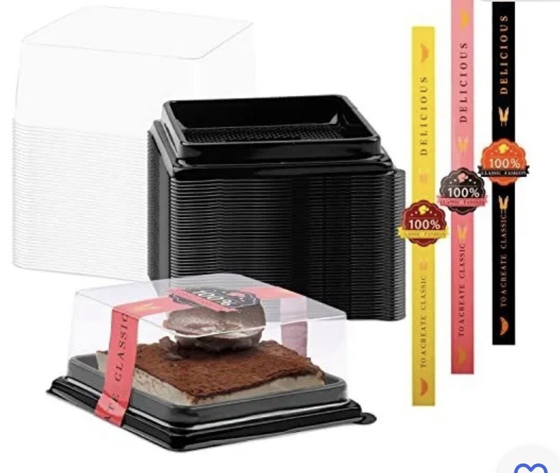 50 Pcs 3.5 Inch Mini Cake Box, Clear Plastic Mini Cupcake Box Muffins Box gallery
