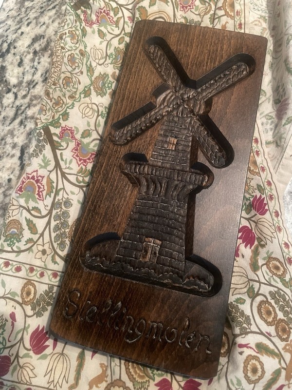 Stellingmolen Windmill Speculaas Cookie Press Mold Biscuit Form Solid Wood 9”x4”