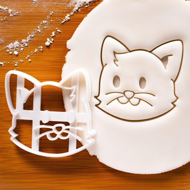Set of 2 Happy Cat Cookie Cutters -kitten kitty birthday purrfect treat adoption gallery