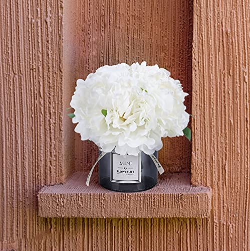 Artificial Peony and Glass vase Decoration, Ins Style Artificial Flower White gallery