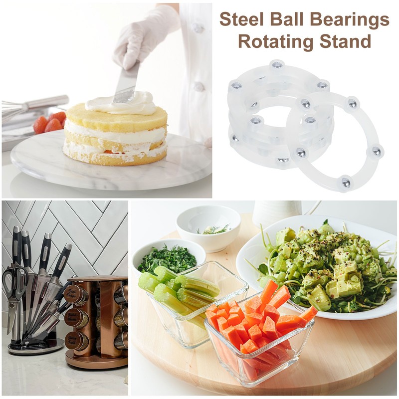 12Pcs 2 Inch Rotating Swivel Stand with Steel Ball Bearings, White, 5 Balls gallery