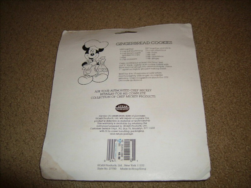 Chef MICKEY Disney Cookie Cutters Plastic w/ Handles NEW SEALED Hoan Ltd. gallery