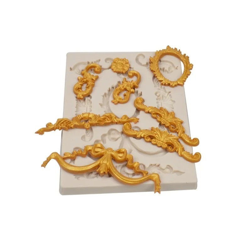 Flower Vine Silicone Mold Lace Fondant Cake Border Decorating Tool gallery