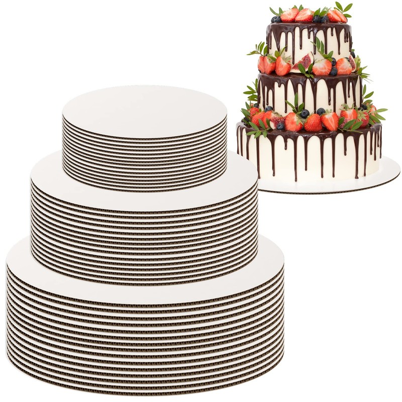 White Cake Boards Round Set [18 Pack] 6 Pieces of 6, 8 and 10 Inch | Cardboar... gallery