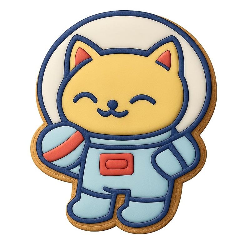 Planet Explorer Chibi Space Kitten Cookie Cutter & Stamp - 4x3 gallery