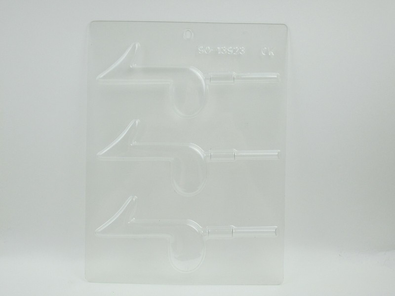 Candy Mold 3 Large Music Note Lollipop Shapes Clear Plastic CK Products 90-13928