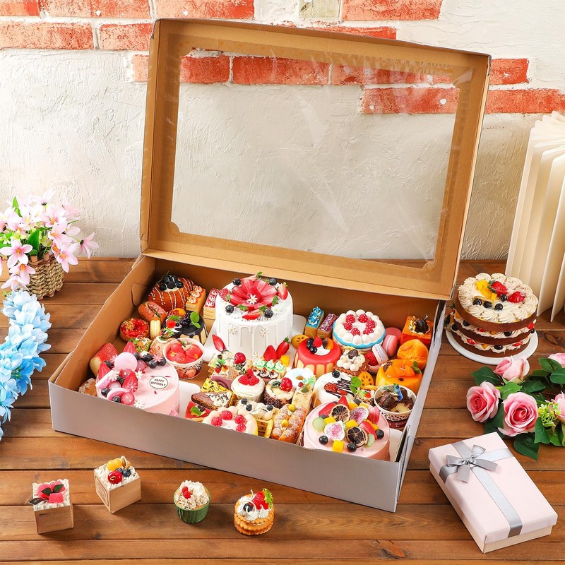 10 Pcs Full Sheet Cake Box with Window Large Bakery Boxes Corrugated Rectangl... gallery