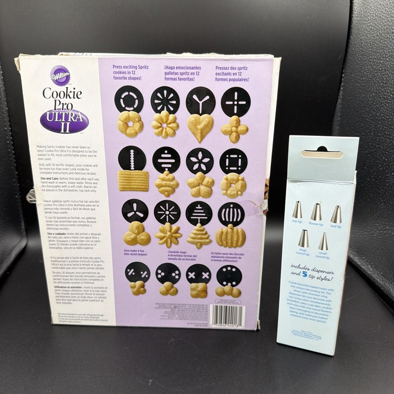 Wilton Cookie Pro Ultra II Cookie Press Set 16 Disks includes Duet icing set gallery