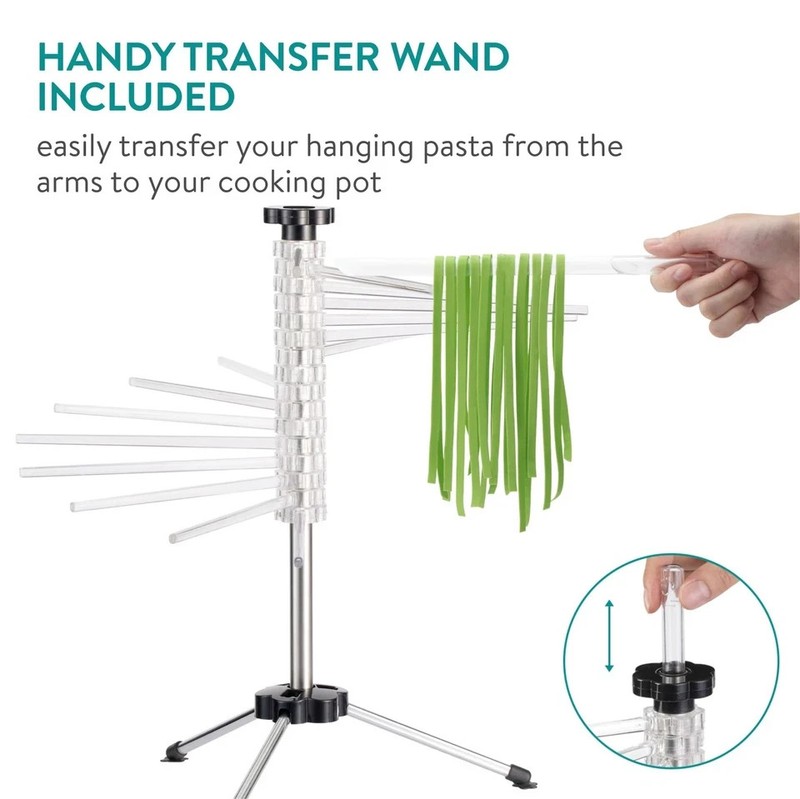 Collapsible Pasta Drying Rack - Tall Compact Spaghetti Noodle Stand with gallery