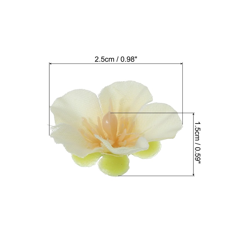 0.98" Artificial Cherry Flower Heads 50 Pack Yellow gallery