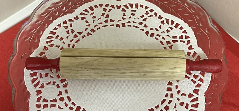 Mountain Woods Mini Wooden rolling pin recipe card holder EUC gallery
