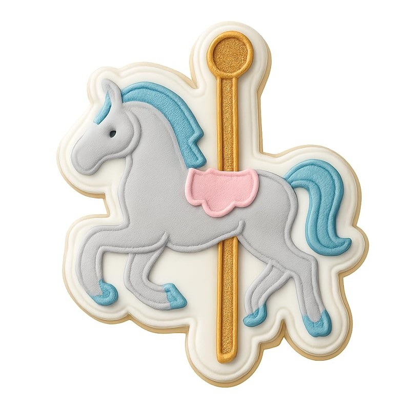 Sculpted Carousel Horse Cookie Cutter & Stamp, Fondant & Clay - 4x3.6 gallery