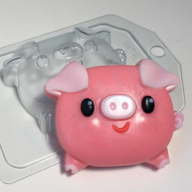 PIGGY MOLD, Soap Mold, Chocolate Mold, Fondant, Farm Animals Cake Decoration,