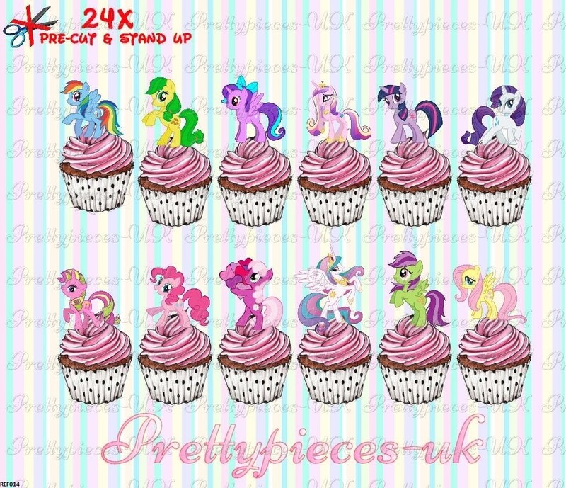 My Little Pony 24 Stand-Up Pre-Cut Wafer Paper Cup cake Toppers
