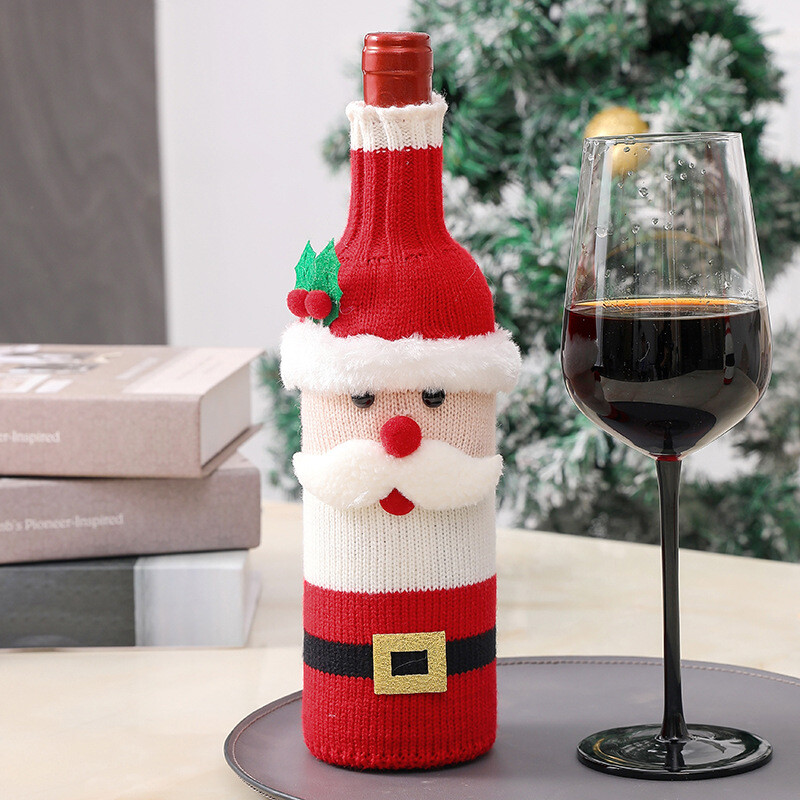 Christmas Decoration Magenta Bottle Set Knitting Set Holiday Arrangement gallery