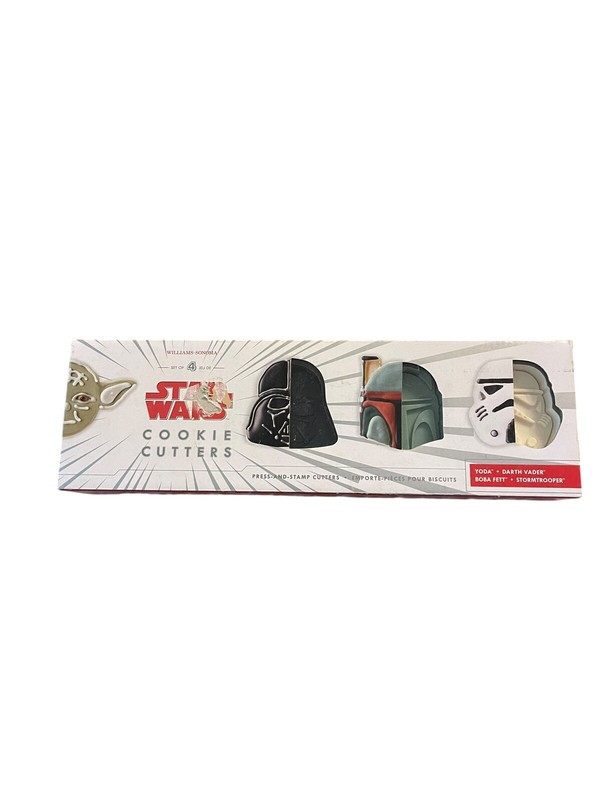 Star Wars Cookie Cutters – Williams Sonoma – Yoda, Darth Vader, Boba Fettt, and