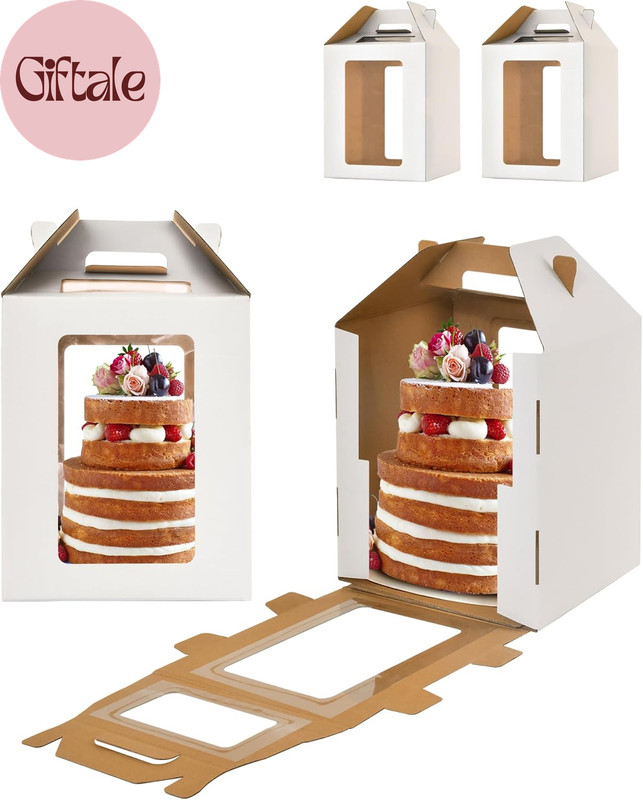 10Inch Tall Cake Boxes with Windows,10X10X12 Tall Cake Carrier, Tiered Cake Box, gallery